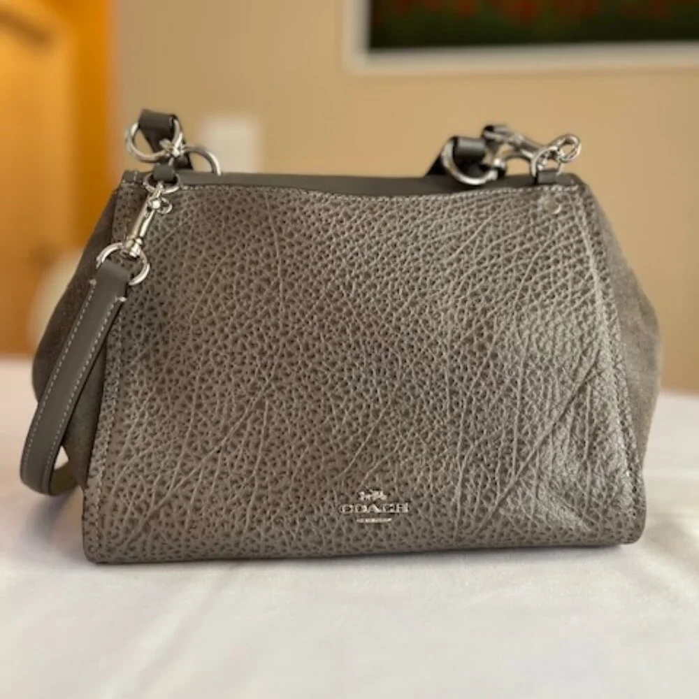 COACH | New York Faye Suede and Gray Leather Crossbody Shoulder Bag-EUC - Picture 2 of 16